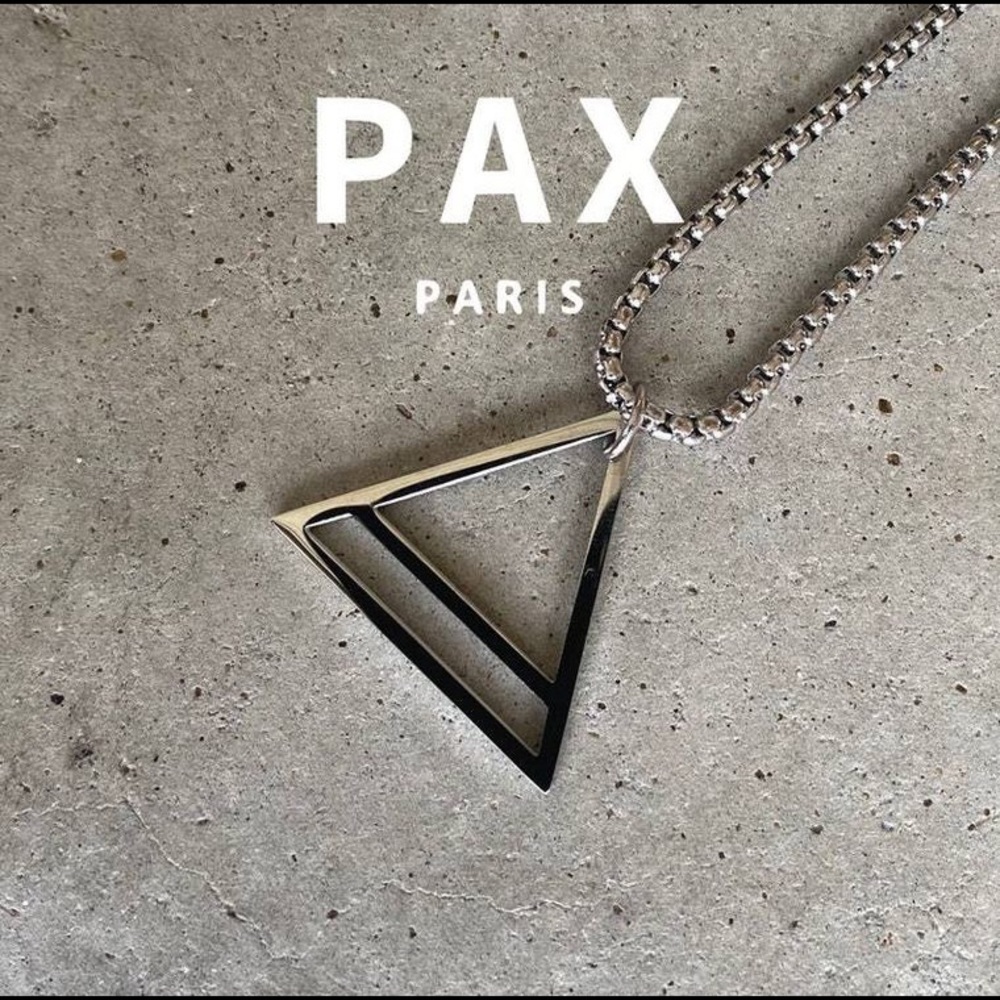 New Large Silver Triangle Men’s Pendant Necklace